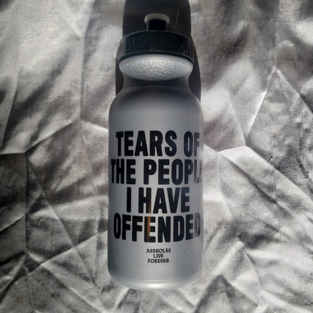 ALF Tears of the People I Have Offended grey water bottle